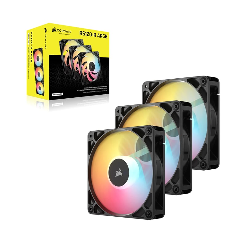 фото Вентилятор Corsair RS120-R ARGB PWM 3-Pack Black (CO-9050196-WW)