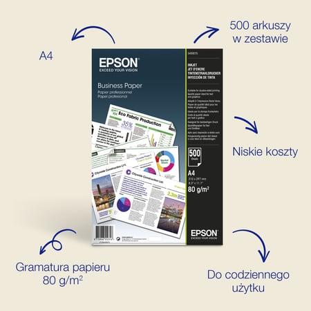 Epson Papier firmowy do druku atramentowego A4, 80 g/m2, 500 arkuszy