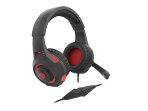 GENESIS Radon 210 Wired Headset with Headband, Gaming, USB Type-A, Black, Red