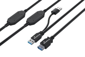 MediaRange MRCS244 USB-kabel USB 3.2 Gen 1 (3.1 Gen 1) 15 m 2 x USB A USB A Svart