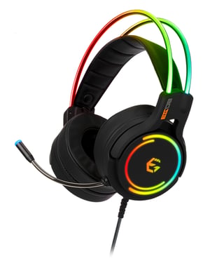 EgoGear SHS50-PC-W-RGB słuchawki/zestaw słuchawkowy Przewodowa Opaska na głowę Gaming USB Typu-A Czarny