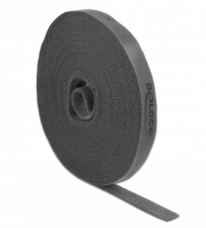 DeLOCK Rolka taśmy rzep D 10 m x S 15 mm, szary