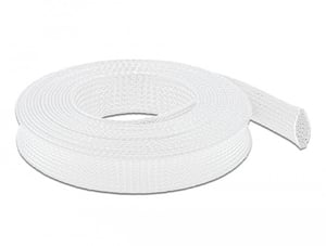DeLOCK Geflochtenes, dehnbares Kabel, 5 m x 25 mm, weiß