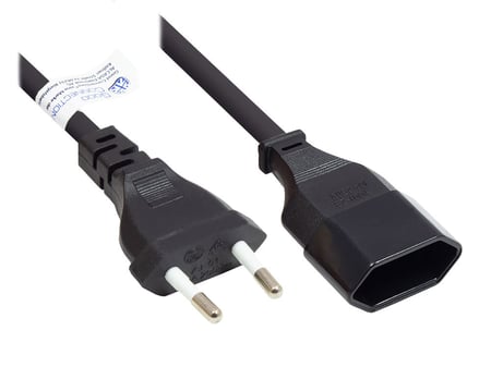 Alcasa P0300-S020 kabel zasilające Czarny 2 m Wtyczka zasilająca typu C