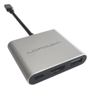 LC-Power LC-HUB-C-MULTI-4-V2 huby i koncentratory USB Type-C 5000 Mbit/s Srebrny, Czarny