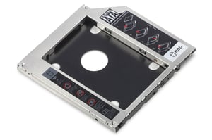 Digitus SSD-/HDD-monteringsram för CD-/DVD-/Blu-ray-enhetsport, SATA-till-SATA III-adapter, monteringshöjd 9,5 mm