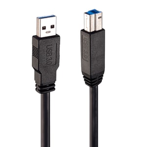 Lindy 43098 USB-Kabel USB 3.2 Gen 1 (3.1 Gen 1) 10 m USB A – USB B Schwarz