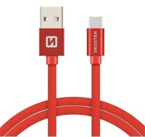 Swissten 71521306 kabel USB USB 3.2 Gen 1 (3.1 Gen 1) 2 m USB A USB C 0,48 Gbit/s Czerwony