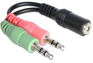 DeLOCK 65459 kabel audio 0,012 m 3.5mm 2 x 3.5mm Czarny