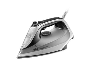 Braun TexStyle 7 Pro SI7149WB Dry and Steam Iron with EloxalPlus Soleplate, 2900 W, Black, White