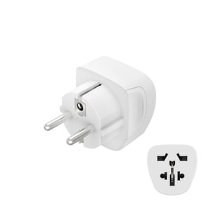Hama 00223456 Type E/F Hybrid Universal Power Plug Adapter, White