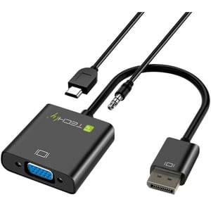 Techly HDMI – VGA+3,5 mm+Micro-USB-B M/F 0,15 m Schwarz
