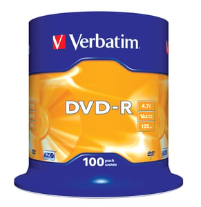 Verbatim DVD-R Matt Silver 4.7 GB, 100 pcs.