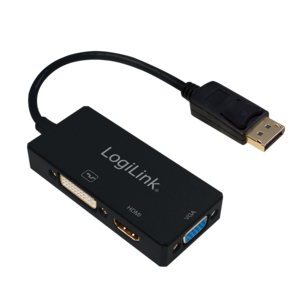 LogiLink CV0109 0.15 m Cable Adapter: DisplayPort, VGA, HDMI, and DVI—Black