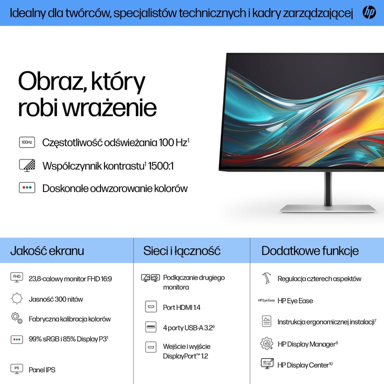 HP Monitor Pro seria 7 FHD – 724pf, 23,8″