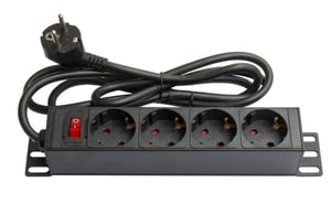 Alcasa GC-N0075 nätverksfördelare med 4 uttag, inomhus, svart, röd
