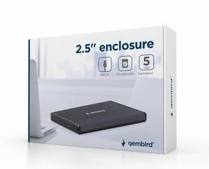 Gembird EE2-U3S-3 Hard Drive Enclosure, Black, 2.5"