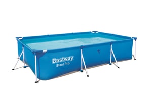 Bestway Steel Pro 56404 Above-Ground Outdoor Pool, Rectangular Frame Pool, 3300 l, Blue