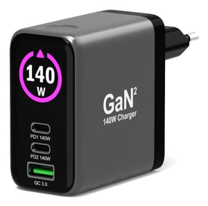 Port Designs 902140PEU Ladegerät für mobile Geräte, universell, schwarz, Wechselstrom, Schnellladung, intern