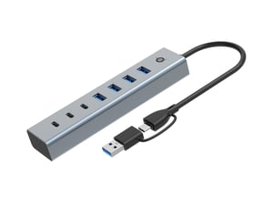 Conceptronic HUBBIES20G USB 3.2 Gen 1 (3.1 Gen 1) Type-C Hubs and Concentrators, 5000 Mbit/s, Gray