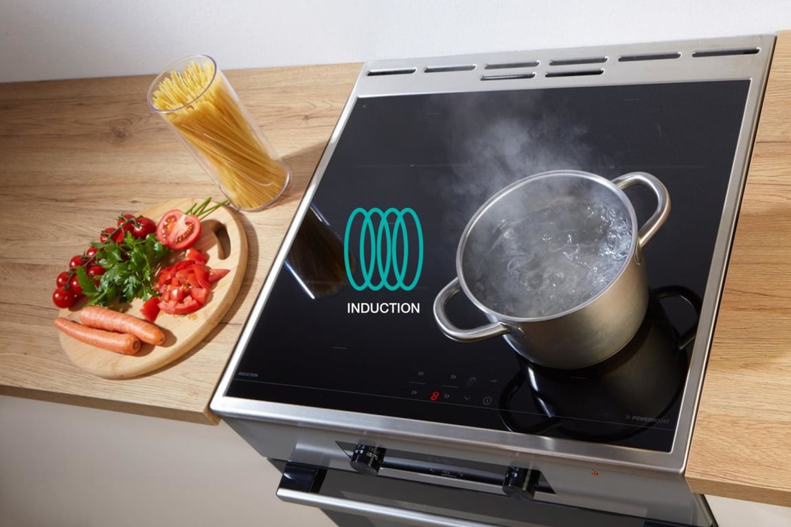 Gorenje GEIT6C60XPG Kuchenka wolnostojąca Prąd elektryczny Płyta indukcyjna strefowa Stal nierdzewna