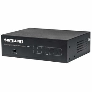 Intellinet 561204 Managed Gigabit-Ethernet-Switch (10/100/1000) mit PoE-Unterstützung, schwarz