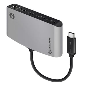 ALOGIC TB3D2DPBL-SGR-Adapter: DisplayPort, RJ-45, USB 3.2 Gen 1 (3.1 Gen 1)