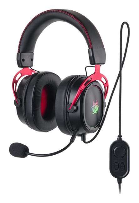Tracer GameZone GZ X7 Zestaw słuchawkowy Przewodowa Opaska na głowę Gaming USB Typu-A Czarny, Czerwony