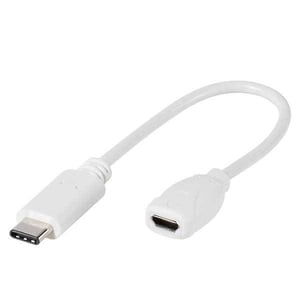 Vivanco 0.1m USB Cable USB 2.0 0.1 m USB-C to Micro-USB B White