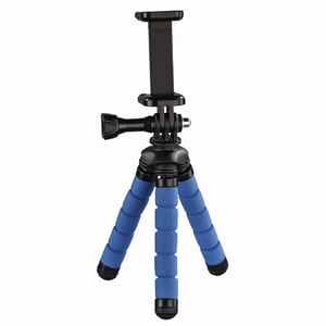 Hama Flex Stativ für Smartphone/Action-Kamera, 3 Beine, Schwarz, Blau