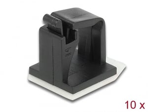 DeLOCK Cable Tie, with Clamp, Self-Adhesive, Black, 10 pcs.