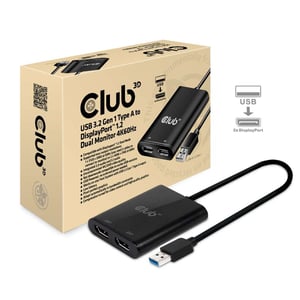 CLUB3D USB A to DisplayPort™ 1.2 Dual Monitor 4K 60Hz