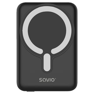 Savio POWERBANK BA-12 10000 mAh, czarny, magnetyczny