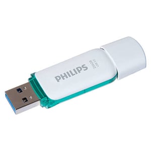 Philips FM25FD75B 256 GB USB Flash Drive, USB Type-A 3.2 Gen 1 (3.1 Gen 1), Turquoise, White