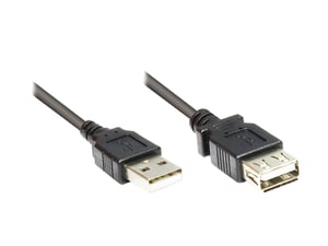 Alcasa 2511-OF03S USB 2.0 Cable, 0.3 m, USB A, Black