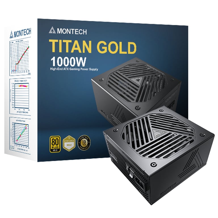Montech TITAN GOLD 1000W moduł zasilaczy 20+4 pin ATX ATX Czarny