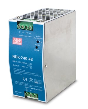 PLANET PWR-240-48 strömförsörjningsmodul 240 W Blå, Grå