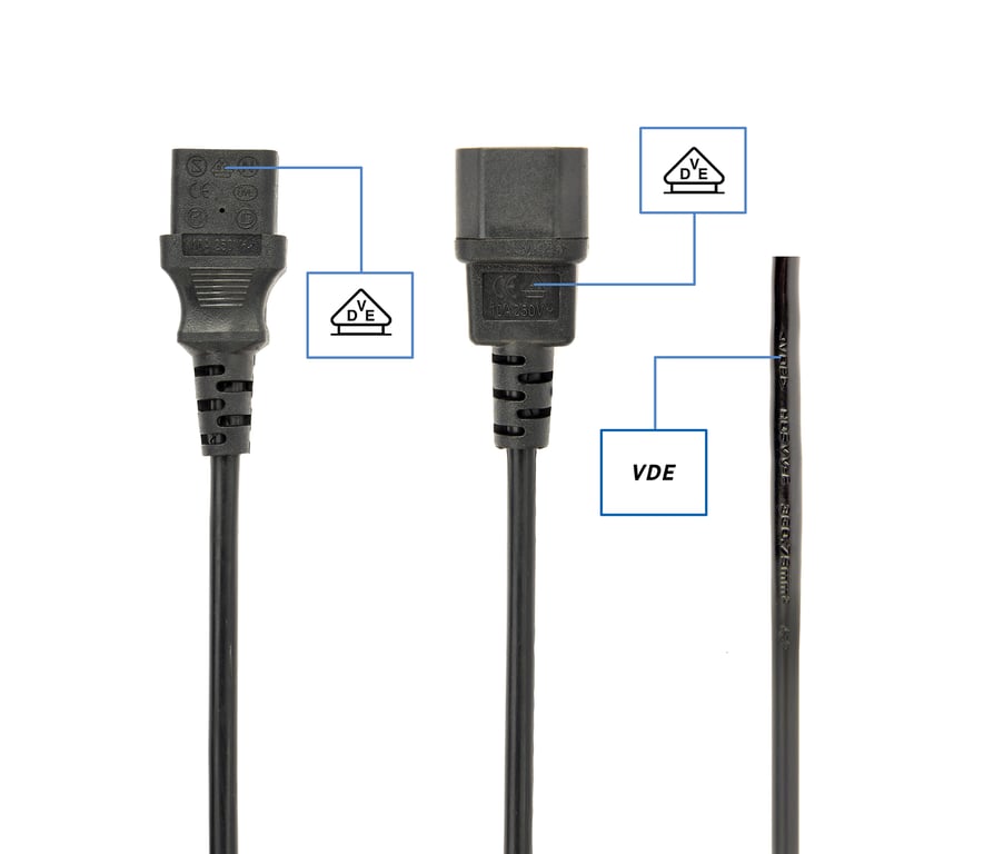 Gembird PC-189-VDE kabel zasilające Czarny 1,8 m C14 panel