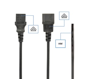 Gembird PC-189-VDE kabel zasilające Czarny 1,8 m C14 panel