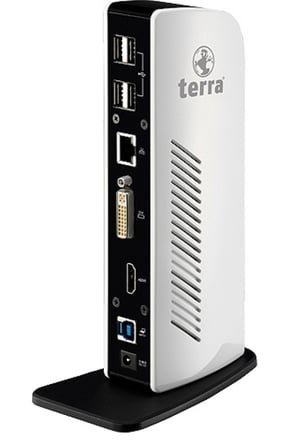 TERRA MOBILE Dockingstation 731 USB 3.0, kabelgebunden, Schwarz, Weiß