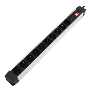 LOGON LPS030 ochrona przeciwprzepięciowa Czarny, Szary 10 x gniazdo sieciowe 230 V 1,5 m