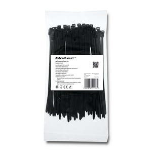 Qoltec 52196 kabelband Kabelband för stege Nylon Svart 100 st.