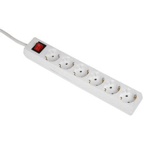 Hama 00030533 Surge Protector, White, 6 x 230 V Power Outlets, 3 m