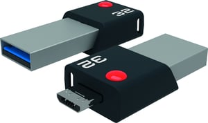 Emtec Mobile & Go 32 GB USB-minne USB Type-A / Micro-USB 3.2 Gen 1 (3.1 Gen 1) Svart, Silver