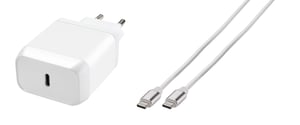 Vivanco Super Fast Power Delivery Ladegerät-Set, universell, weiß, Wechselstrom, für den Innenbereich