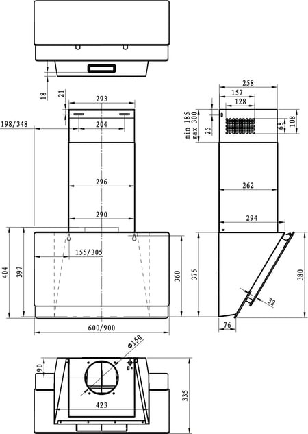 Gorenje WHI649EXBG Naścienny Srebrny, Stal nierdzewna 608 m³/h