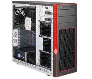 Supermicro SYS-5039AD-T Midi-Tower-Barebone-PC, schwarz, rot, Intel® Z170, LGA 1151 (Sockel H4)