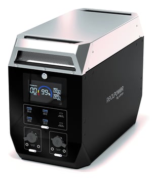 RealPower PS-2000C Portable Power Station, Lithium Iron Phosphate (LiFePO4), 620,000 mAh, 2,000 W, 25.2 kg