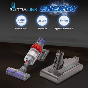 Extralink BATERIA DYSON, V10 25.2V 3000MAH Ręczny odkurzacz