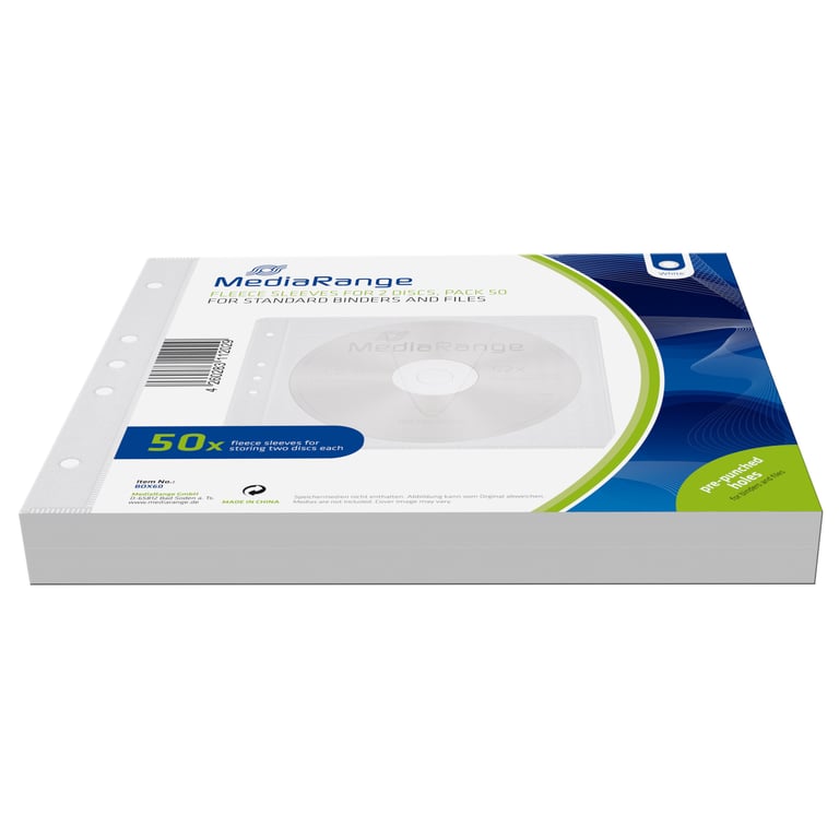 MediaRange BOX60 opakowania na płyty CD Etui kieszeniowe 2 dysków Biały